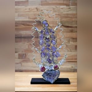 Virgen de guadalupe cuarzo amatista natural